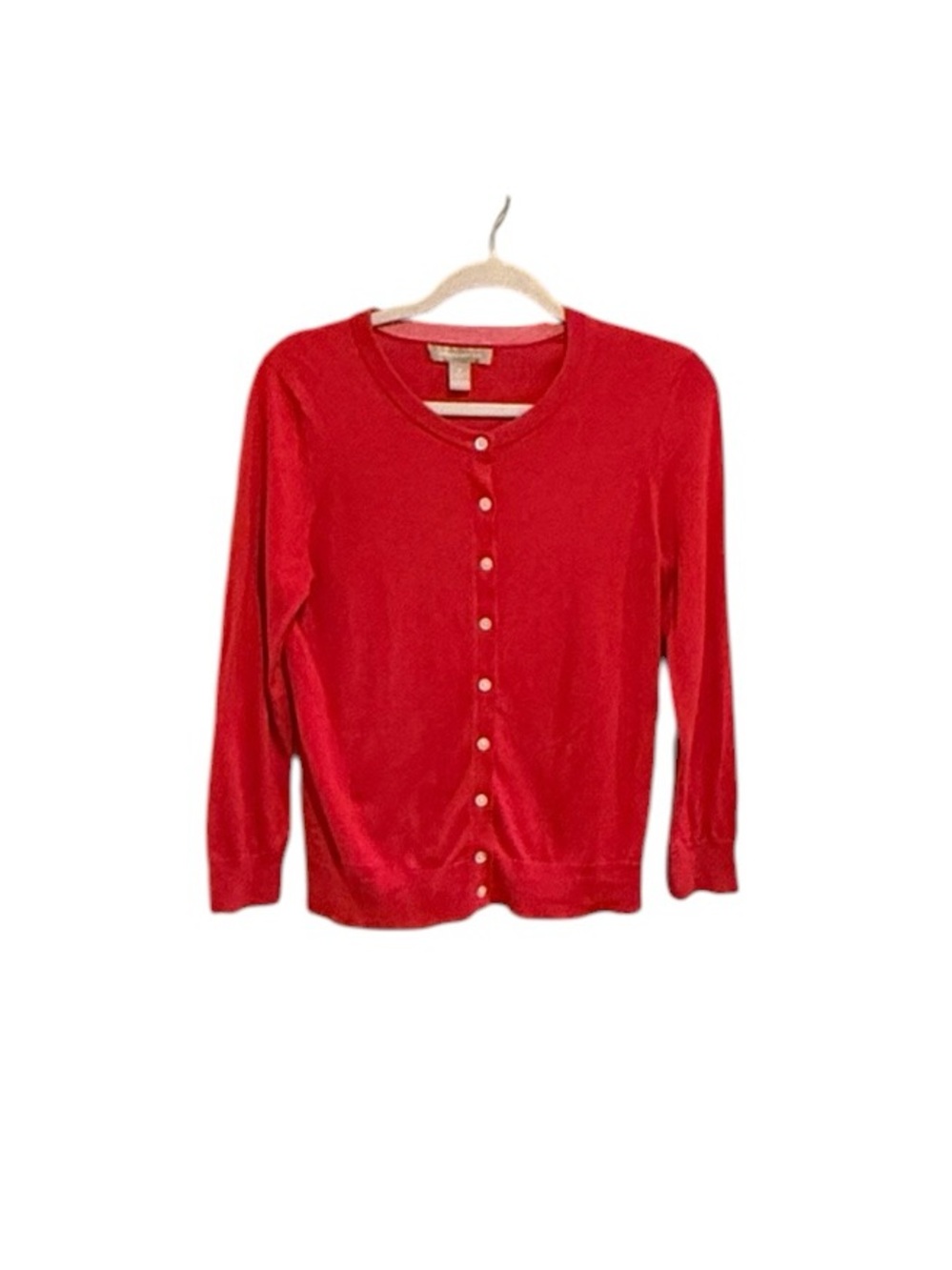 Banana Republic Red/Coral Silk and Cotton Blend Sweater - Size Medium